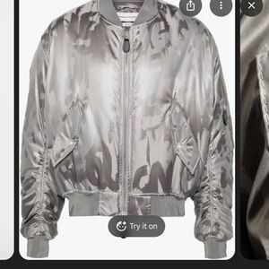 Alexander McQueen Silver Patterned Bomber Jacket